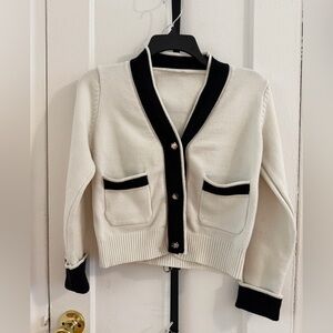 Stylish Black and White Cardigan